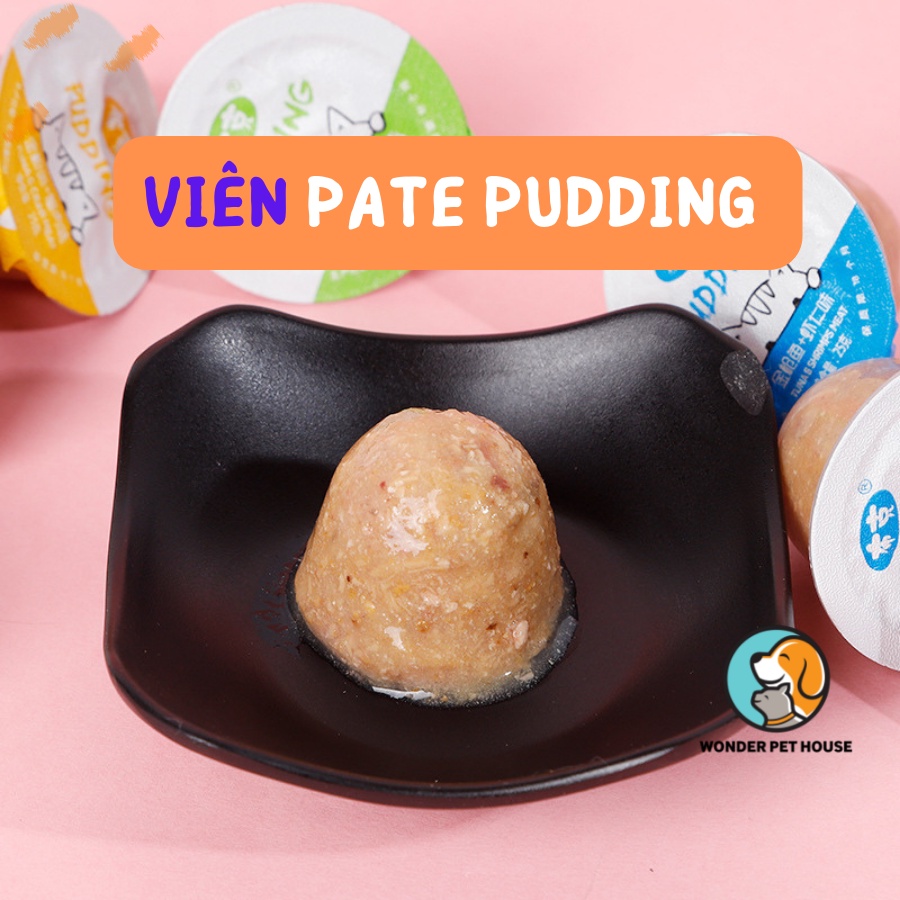 [1 Viên] Bánh Thưởng Pudding Pate Cho Chó Mèo Vị Thịt, Cá, Hải Sản Cho Mèo Pipitao 4 Vị 25g