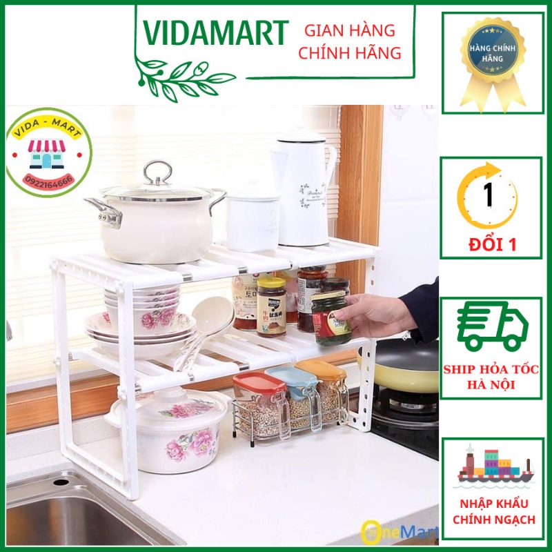 Kệ Gầm Bếp Đa Năng Điều Chỉnh Được Chiều Dài Kệ Để Xoong Nồi, Kệ Gầm Bồn Rửa Rất tiện (1001013)