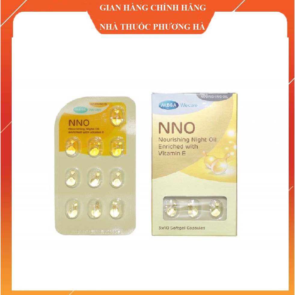 NNO serum dưỡng da ban đêm vỉ 10 viên . Nno nourishing night oil vitamin e