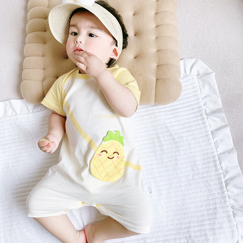 Jumpsuit Bodysuit romper Liền Mảnh Vải cotton In Hình Hoạt Hình Cho Các Bé Từ 0-24 Tháng Tuổi