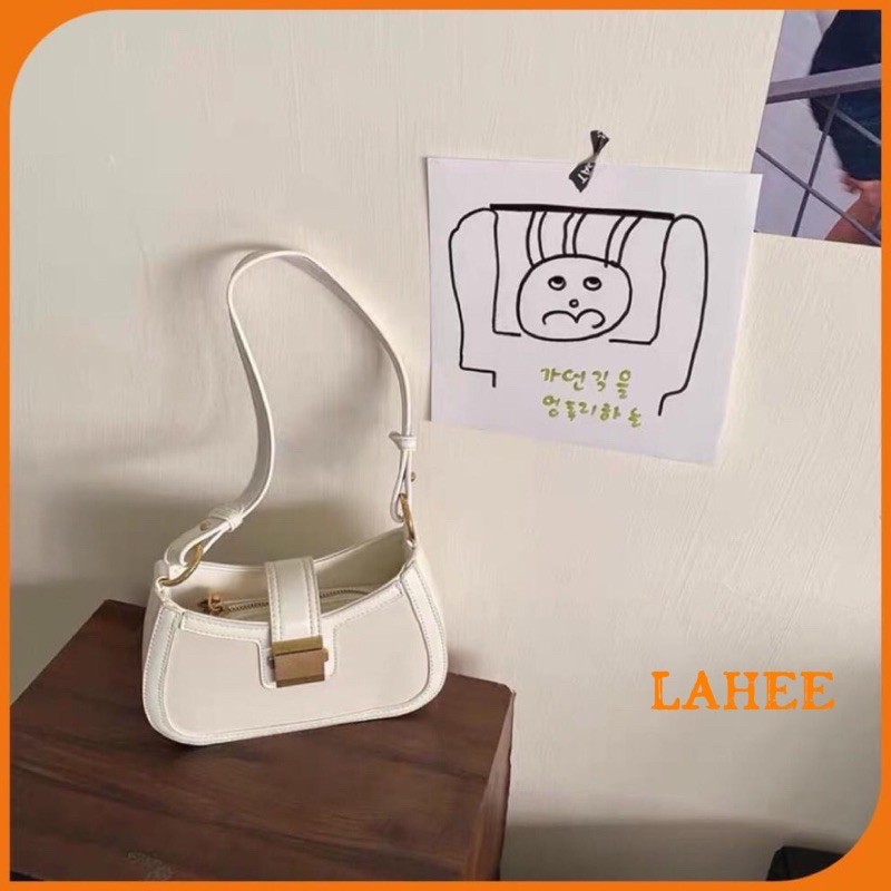 Túi kẹp nách nữ, túi xách nữ đeo vai da sần dáng tròn hàn quốc - LAHEE 104.45