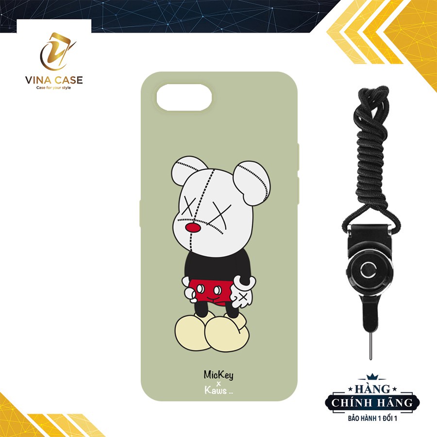 Ốp lưng Oppo A1K/ Realme C2 chuột Mickey Kaws silicone dẻo (Tặng kèm dây đeo điện thoại)