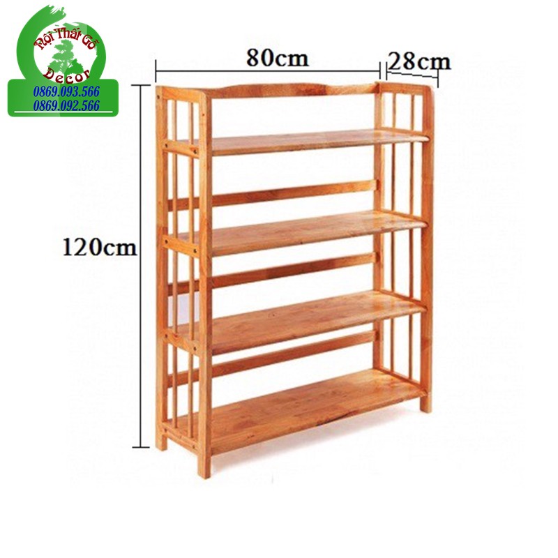 Kệ Sách Gỗ 4 Tầng Rộng 80cm Siêu Đẹp