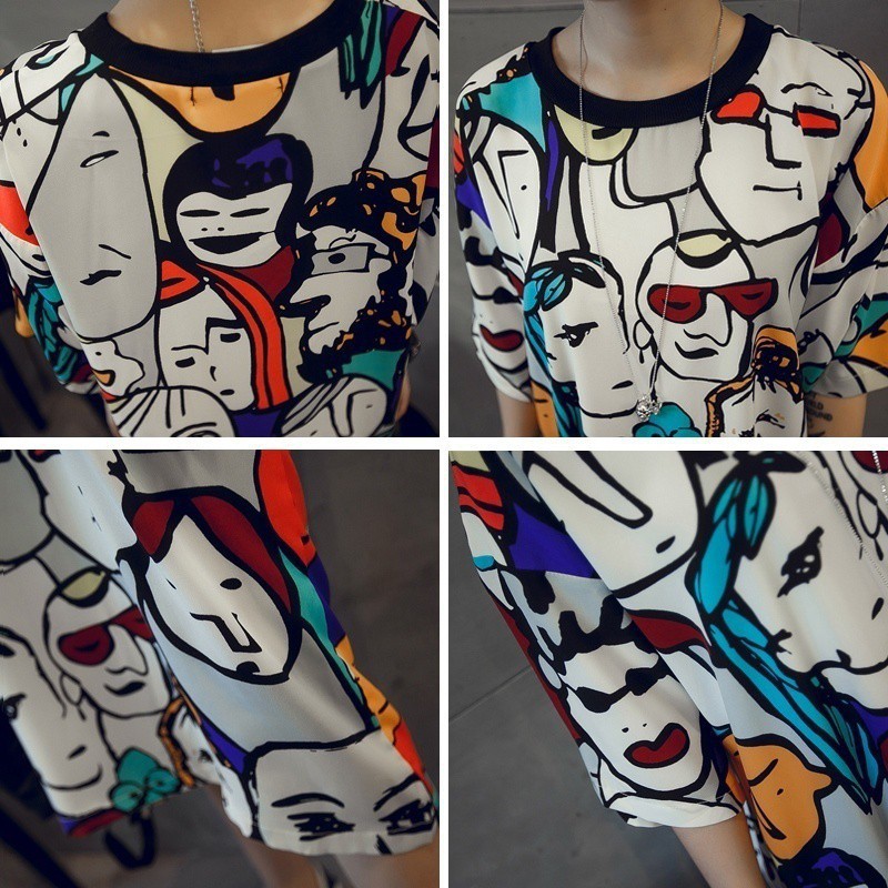 Đầm suông dáng dài tay lỡ in họa tiết độc đáo cho nữ | BigBuy360 - bigbuy360.vn