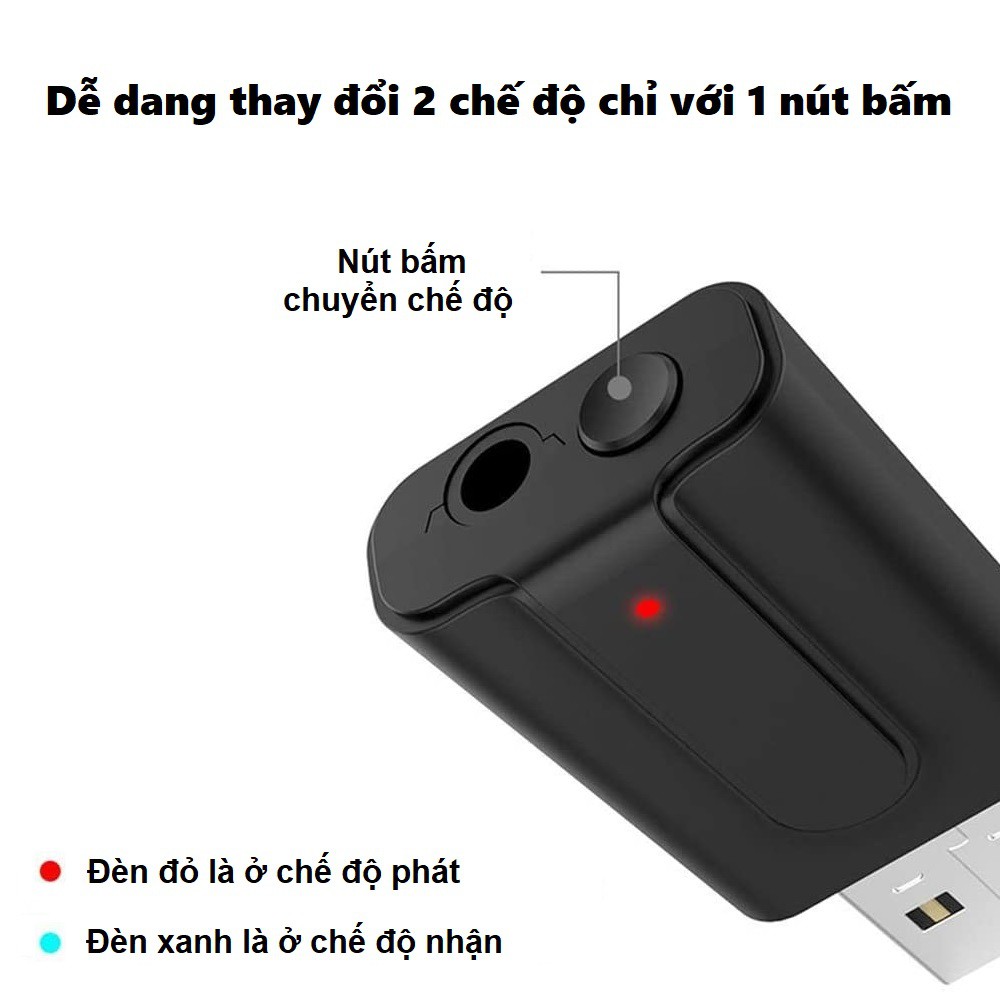 Bộ thu phát bluetooth 2 trong 1 T10 - 2 in 1 wireless adapter Bluetooth 5.0