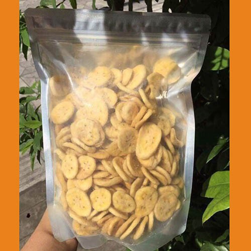 Chuối Sứ Sấy Không Đường - Bịch Zip 500Gr - Đặc Sản Đà Lạt - Trái Cây Sấy Nhi Nhi Store