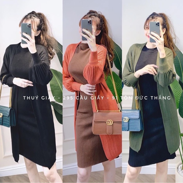 Cardigan dáng dài hàng dày dặn Quảng Châu