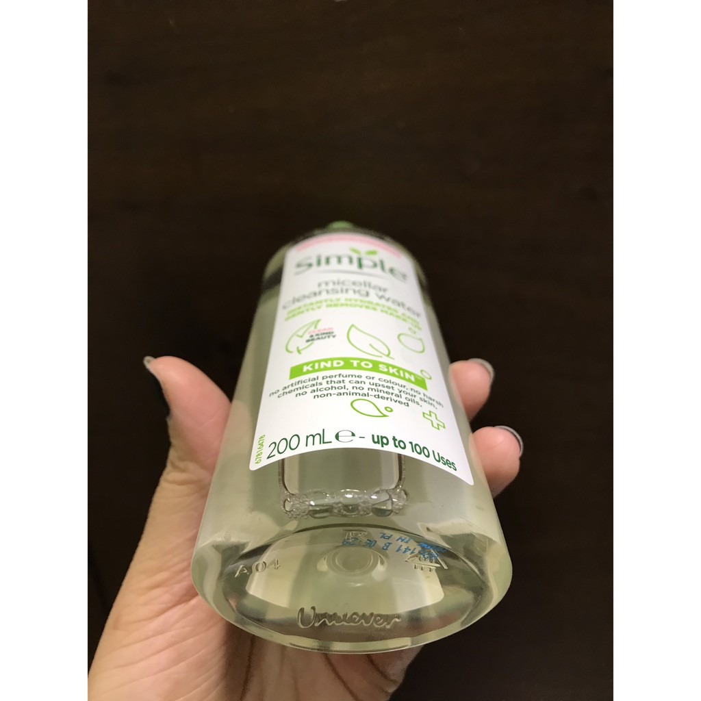 Nước Tẩy Trang Simple Micellar Cleansing Water 200ml (Mẫu Mới)