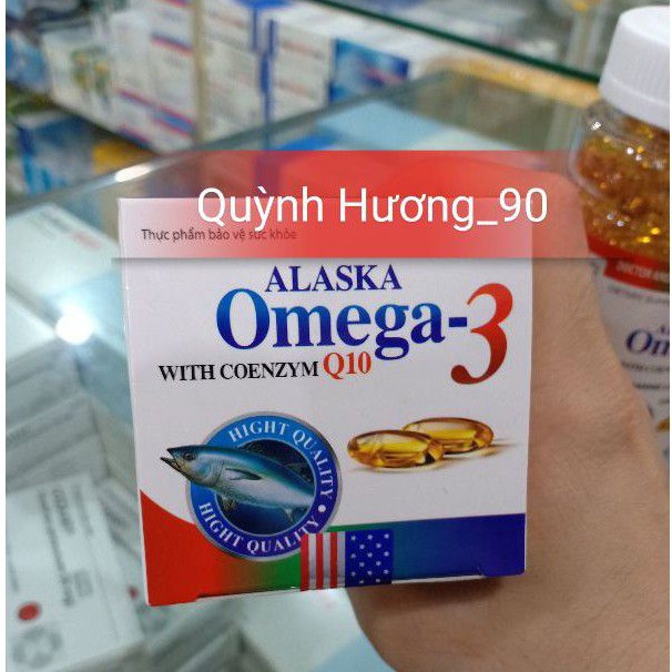 Viên dầu cá Alaska OMEGA 3 with Coenzym Q10 lọ trắng 100viên