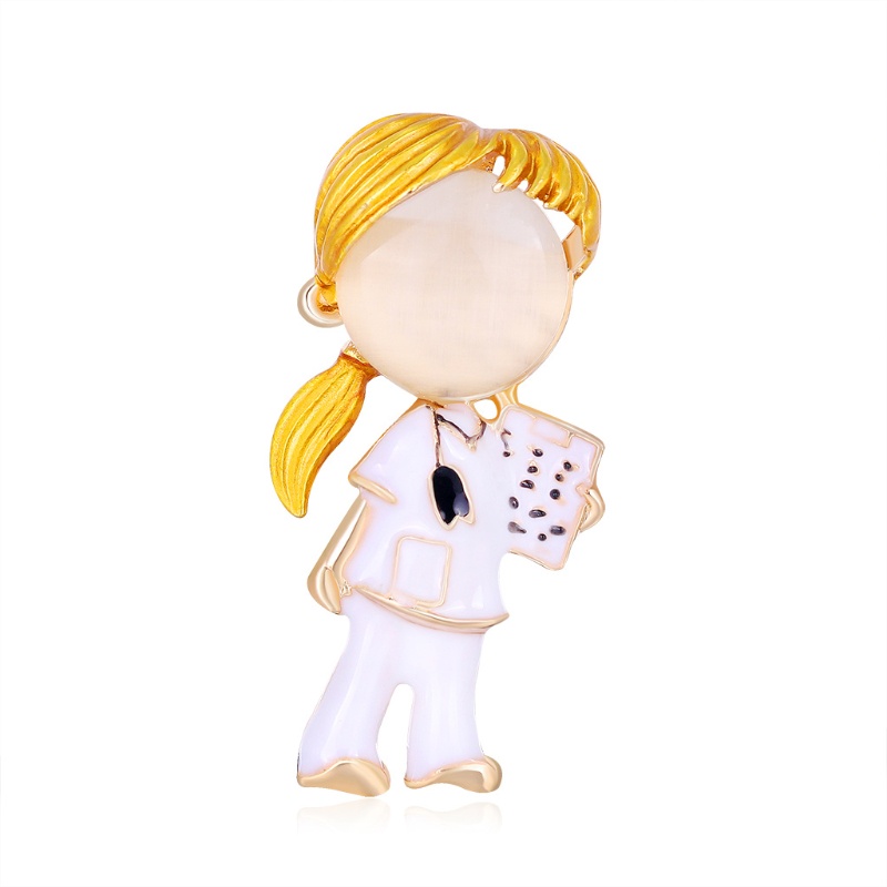 Ghim Cài Áo Bằng Kim Loại Tráng Men Hình Bác Sĩ / Bé Trai Trang Trí Túi Xách