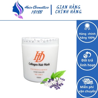 Kem hấp tóc, kem ủ tóc hồng đạt hd dầu hấp tóc collagen phục hồi tóc hư tổn 1000ml - hair cosmetics 19188
