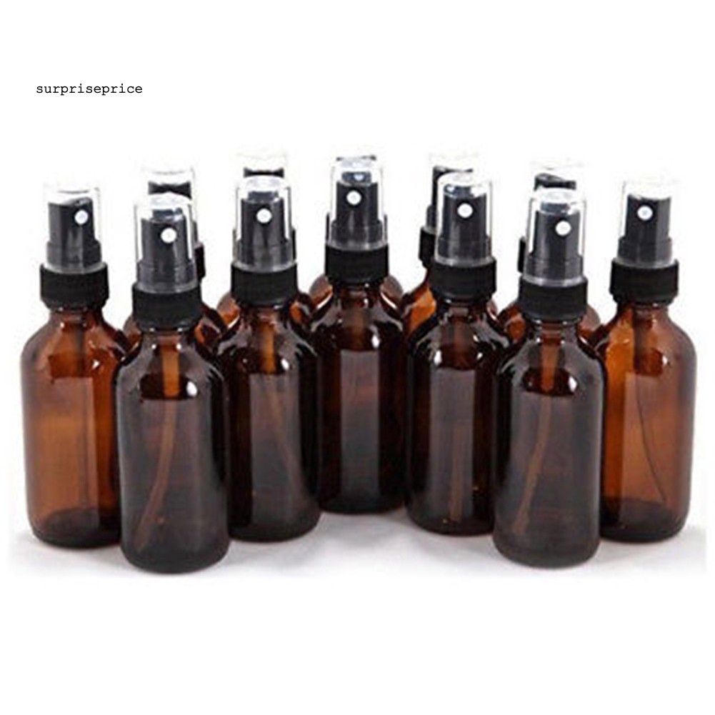 Bình Xịt Rỗng Bằng Thủy Tinh Màu Hổ Phách 10/15/20/30/50/100ml