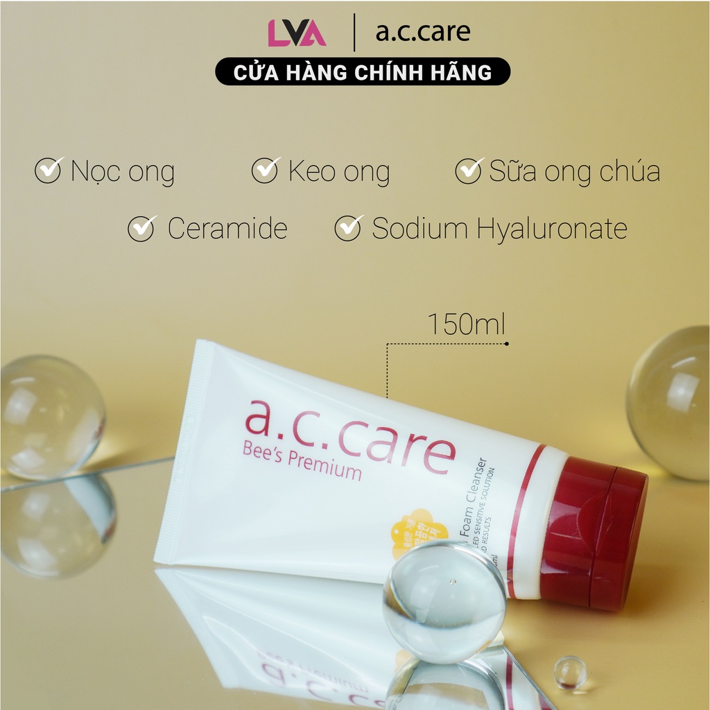 Cặp Sữa rửa mặt ngăn ngừa mụn từ nọc ong AC Care Bee's Premium Cleansing Foam 150ml