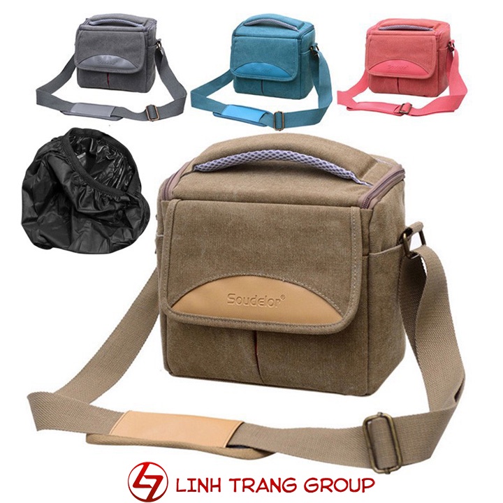 Túi đựng máy ảnh thời trang cao cấp Soudelor, tặng túi trùm chống nước - Oz107