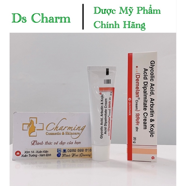 [Chính hãng]Kem Demelan Cream 20g - dưỡng trắng da, làm sáng da, mờ thâm nám 5% arbutin, 10% AHA