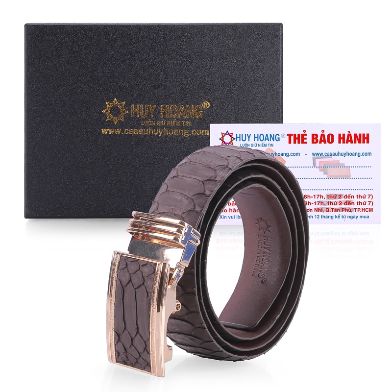 Thắt lưng nam da trăn Huy Hoàng vip 3,5P màu da nguyên thủy, đen, trắng, nâu HP4321-22-25-43