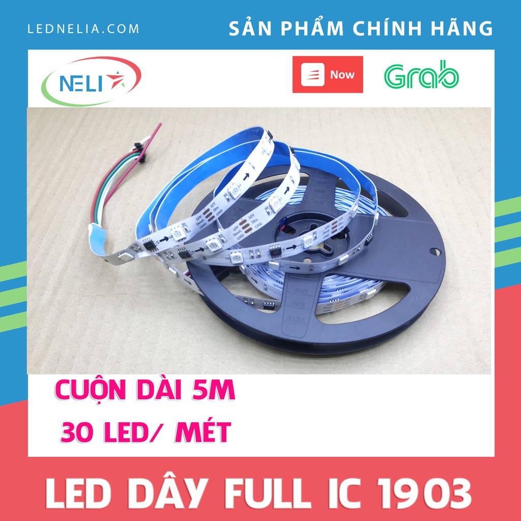 Cuộn Led 5m Full color Ic 1903 không keo, dán trang trí.