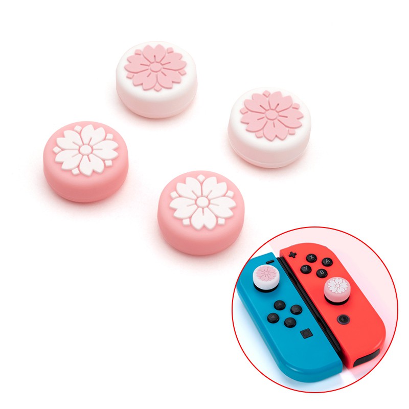 IN STOCK Cute Sakura Thumb Stick Grip Cap Joystick Cover For Nintend Switch Controller Gamepad Thumbstick Case