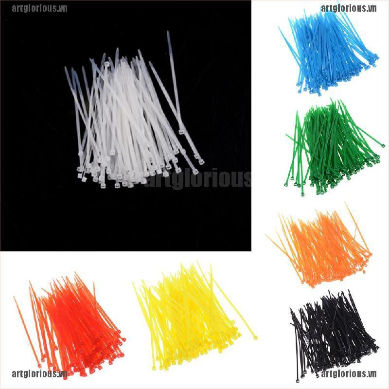 100 Dây rút nylon 3x100mm tùy chọn màu sắc