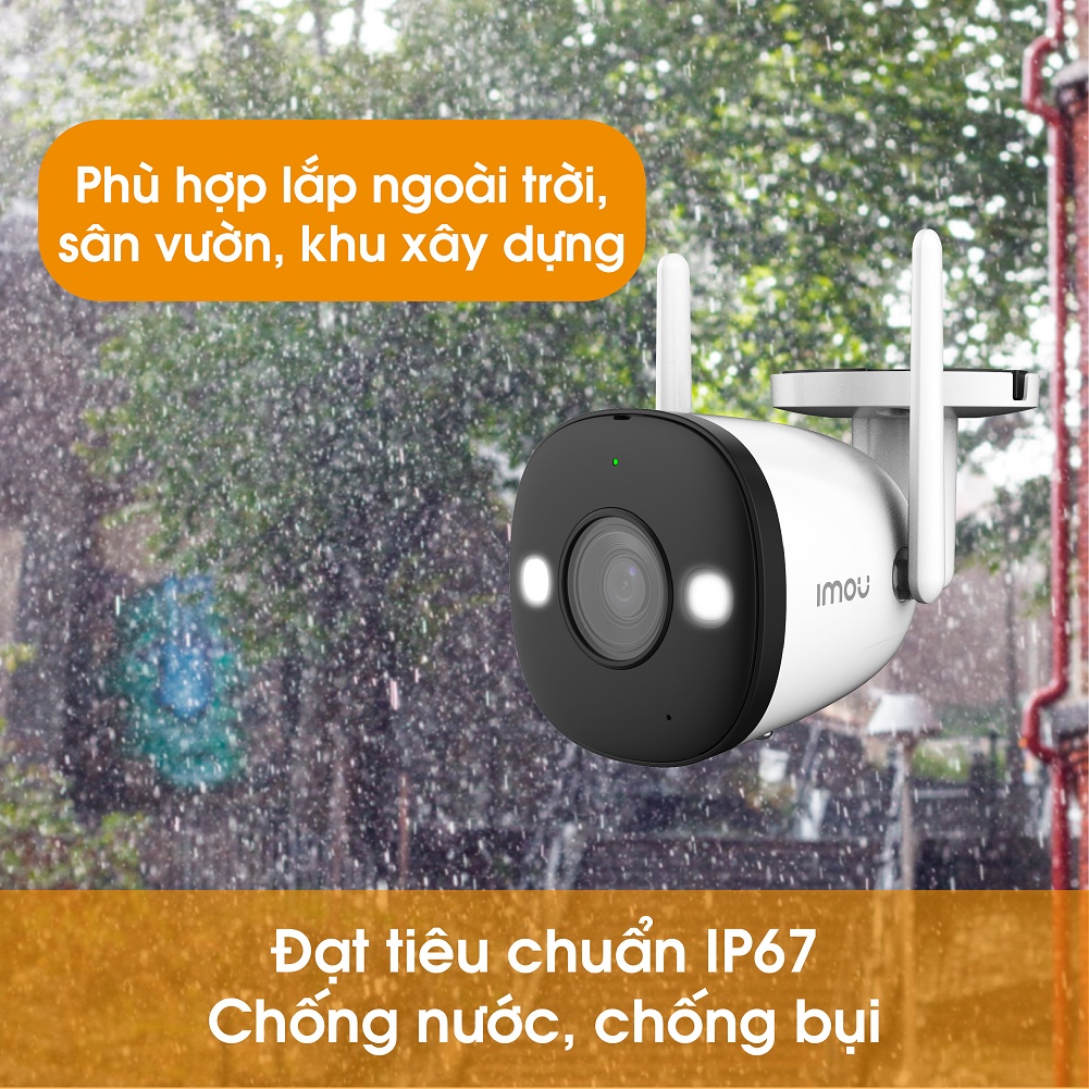 Camera wifi 4MP Ngoài Trời MÀU BAN ĐÊM, ĐÀM THOẠI 2 CHIỀU, ĐÈN CÒI BÁO ĐỘNG IMOU F42FEP Bullet 2 bảo hành 24 tháng