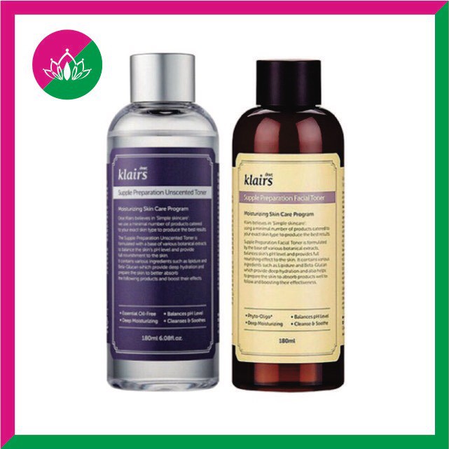 Toner Klairs Supple Preparation Toner 180ml, nước hoa hồng Klairs làm sạch, dưỡng ẩm, se khít lỗ chân lông, cân bằng Ph