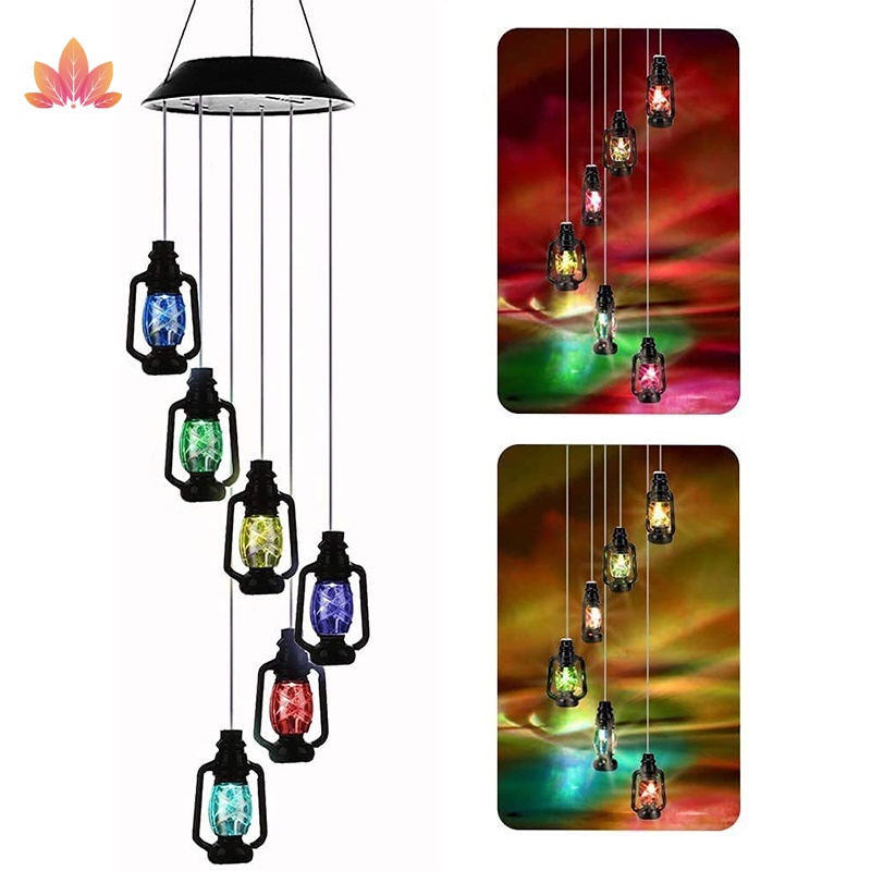 Chuông Gió Đèn Led Nhiều Màu Sắc Sử Dụng Năng Lượng Mặt Trời Jp5