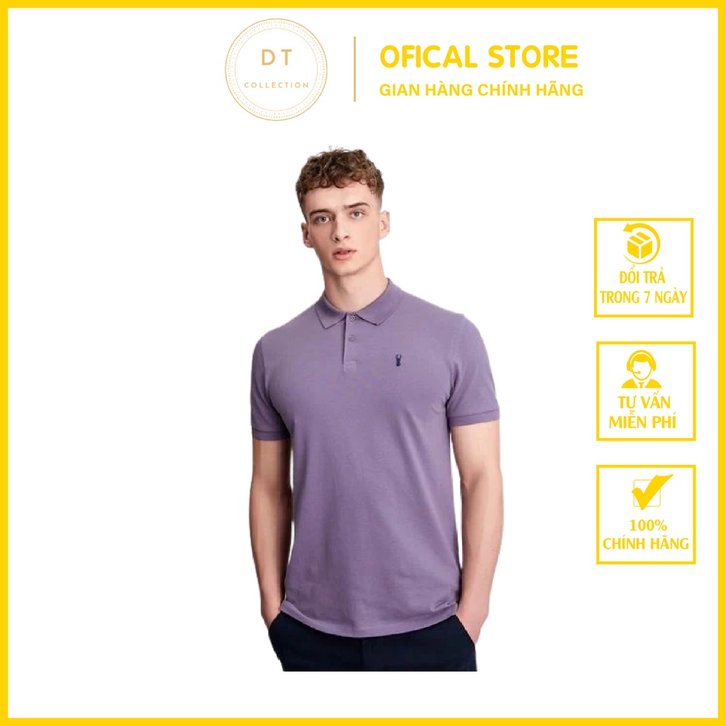 Áo Phông Nam - Áo Thun Polo Nam Có Cổ Bẻ Ngắn Tay Phong Cách Cá Tính Châu Âu, Form Chuẩn, Full Size - Màu Tím