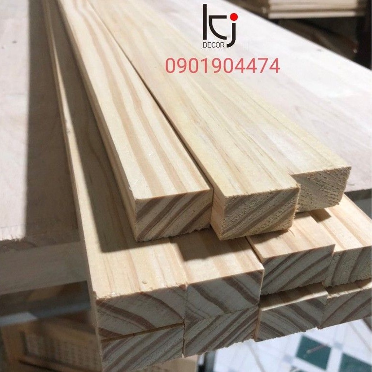 - thanh gỗ thông vuông 2x2cm dài 1m2 láng mịn 4 mặt