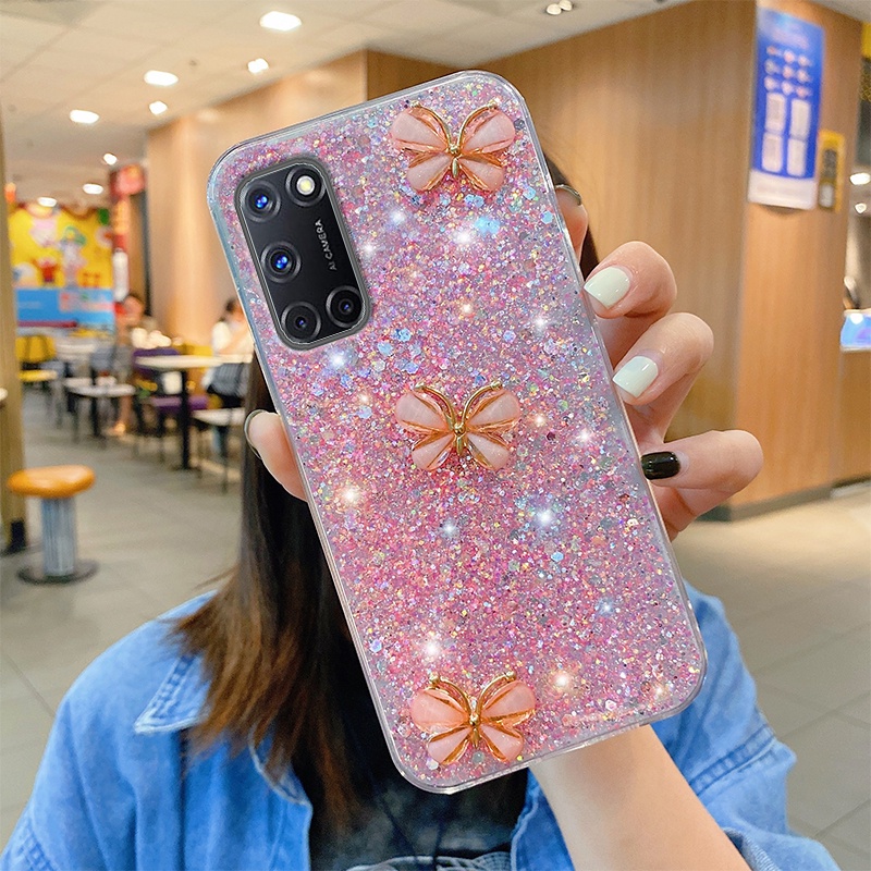 Ốp Điện Thoại Mềm Họa Tiết Kim Cương Bóng Cho OPPO A95 A55 A94 A53 A52 A92 A5 A3S A7 A5S A74 A54