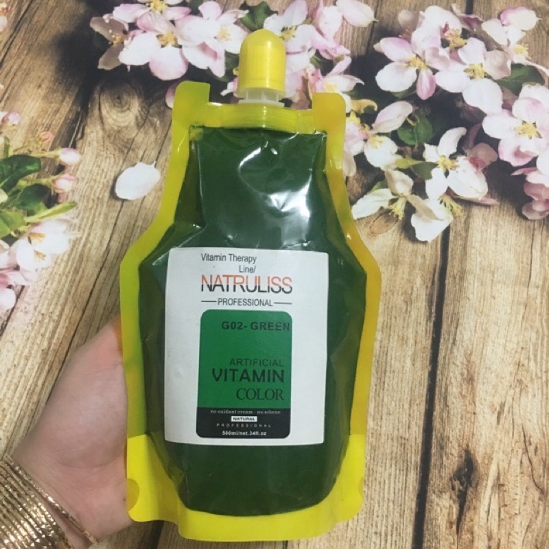 HẤP BỔ SUNG SẮC TỐ MÀU NHUỘM CHO TÓC XANH GREEN VITAMI NATRULISS 500ml