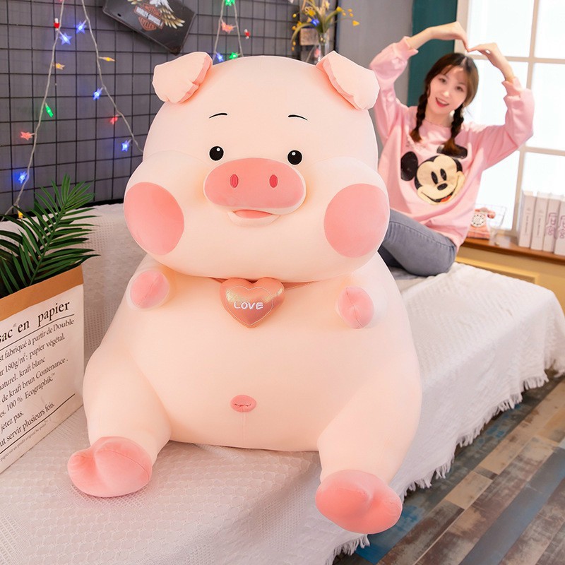 Gấu Bông Heo Ngồi Má Hồng Có Cánh Size 75cm - Gấu Bông Heo Hồng Cho Bé