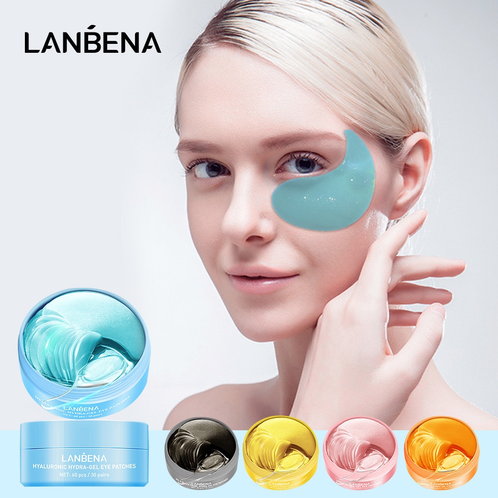 Mặt nạ mắt LANBENA hygra gel chứa vitamin C và colagen giúp dưỡng ẩm làm sáng quầng thâm và ngăn ngừa nếp nhăn 60 cái