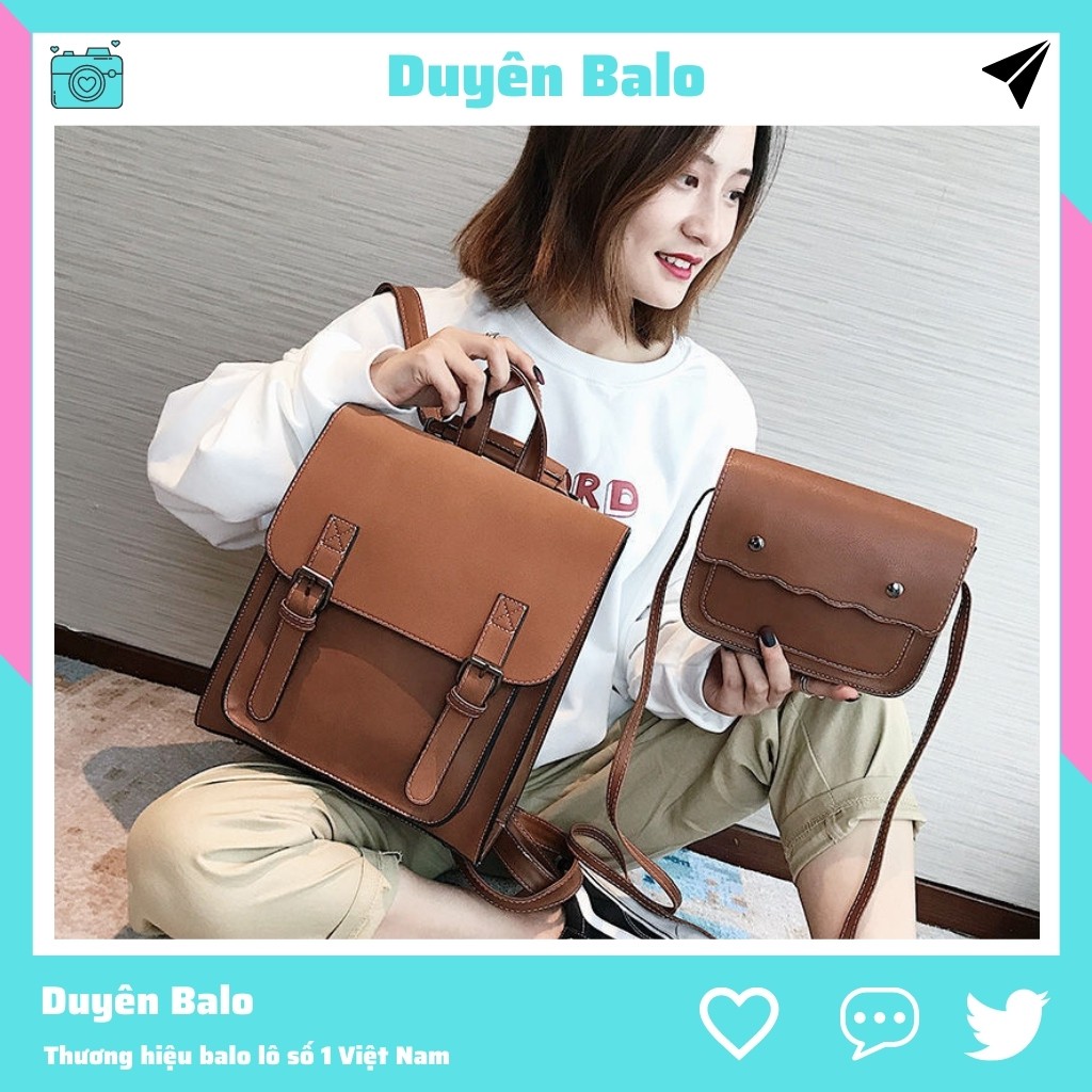 Balo Da Nữ Thời Trang Cao Cấp VINTAGE Đi Học Giá Rẻ Duyên Balo MS21