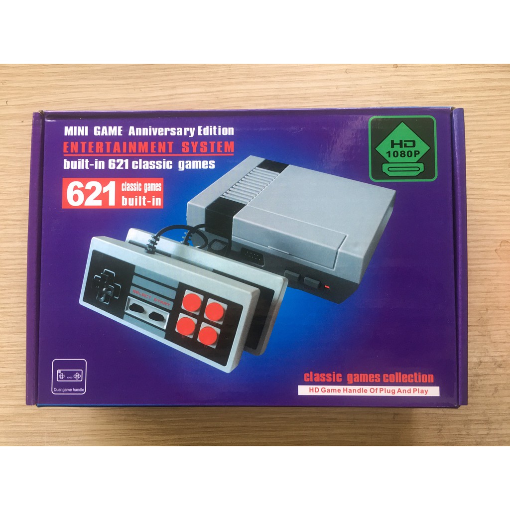 Máy Chơi Game 4 Nút NES HDMI 621 Games Cổ Điển Cực Hay Tích Hợp Sẵn