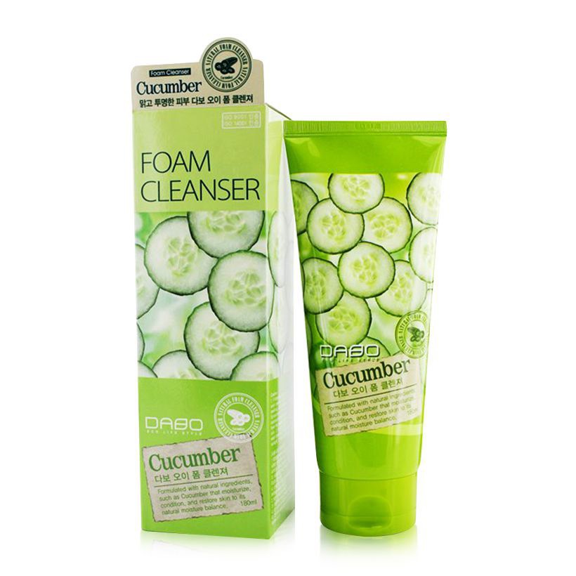Sữa Rửa Mặt Trắng Da Dabo Dưa Leo Foam Cleanser 180ml sạch da, se khít lỗ chân lông ,mờ vết tàn nhang, giảm nếp nhăn
