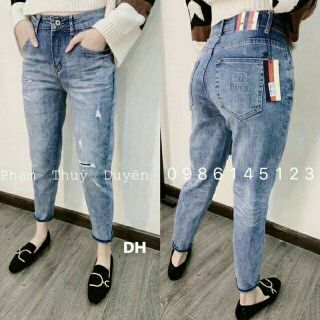 (Xả kho)quần jean baggy thêu Gucci .hàng đẹp