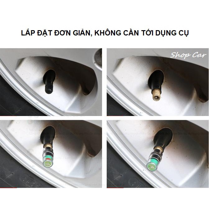 BỘ 4 NẮP VAN Ô TÔ CẢNH BÁO ÁP SUẤT LỐP