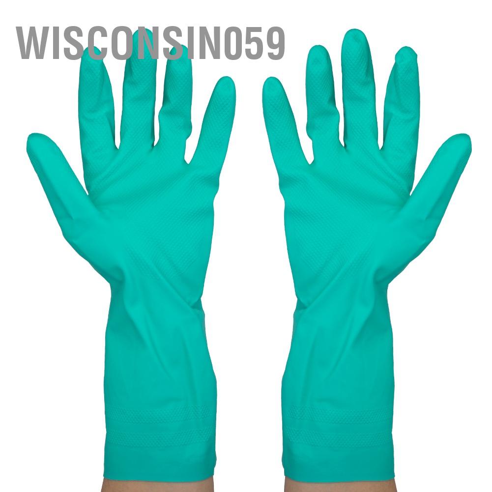 Wisconsin059 Nitrile Chemical Resistant Gloves Acid Alkali Oil Household Cleaning