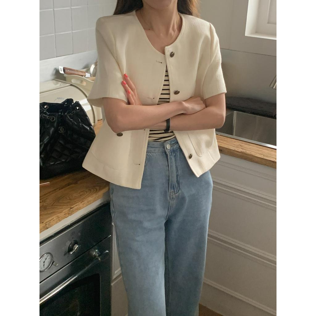 Áo Khoác Vải Tuýt Dáng Ngắn Thời Trang 62798