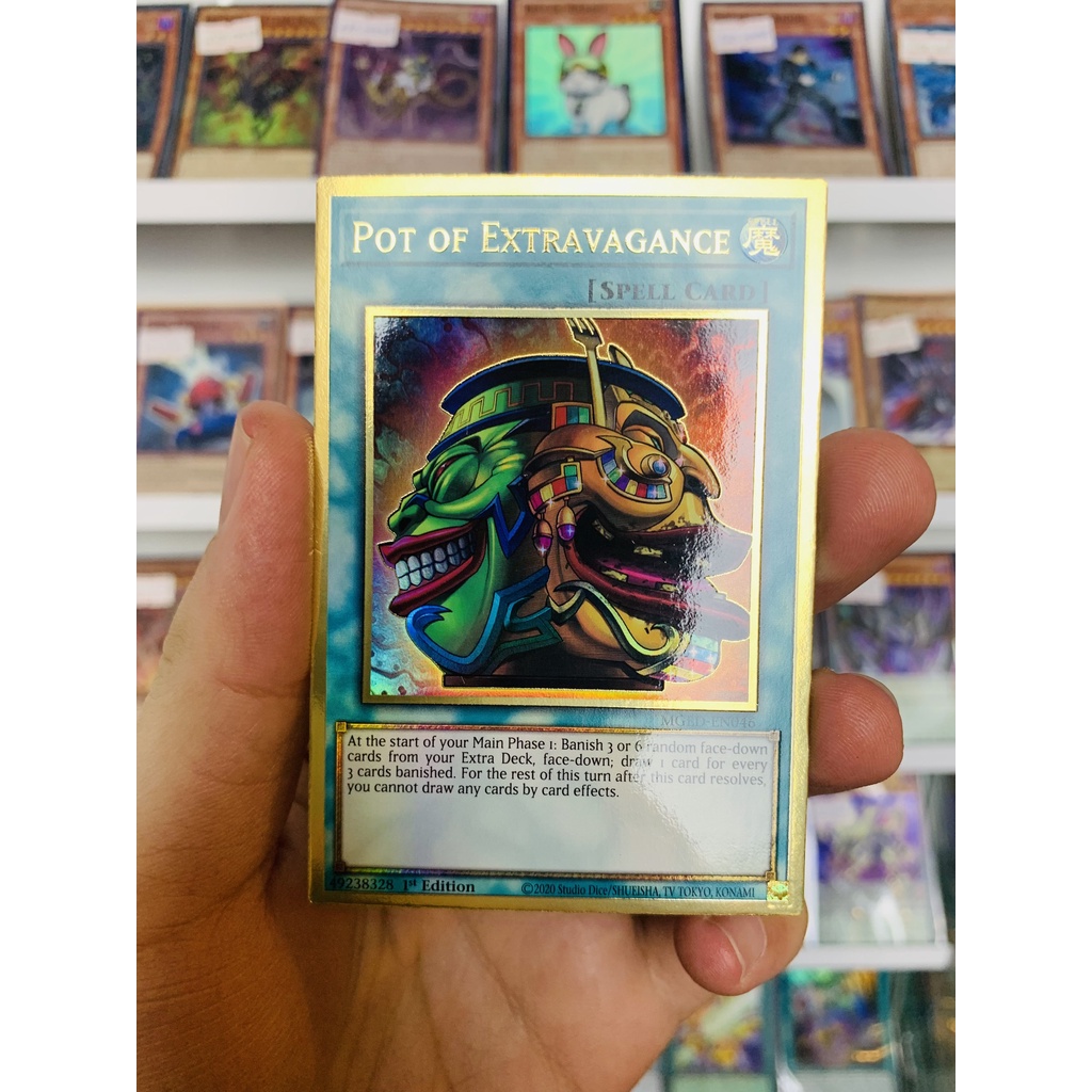 Thẻ Bài Lẻ YugiOh! Mã MGED-EN046 - Pot of Extravagance - Premium Gold Rare - 1st Edition