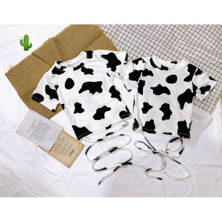ÁO CROPTOP ĐAN CHÉO BỤNG BÒ SỮA