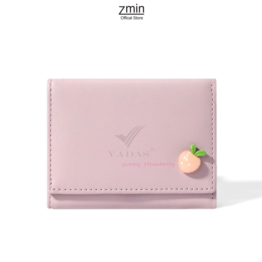 Ví bóp nữ ngắn mini cầm tay Zmin, chất liệu da cao cấp có thể bỏ túi - V044
