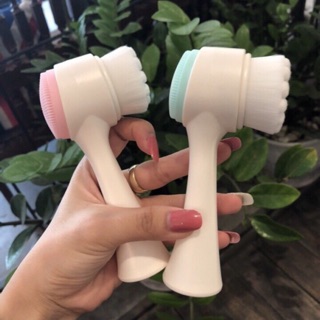 Cọ rửa mặt 2 đầu Với đầu bông rửa mặt và đầu cọ massage