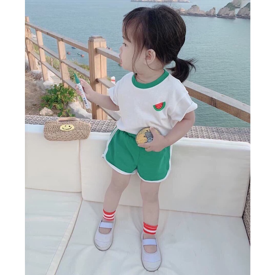 Bộ Quần Áo Trẻ Em Bé Trai - Bé Gái Thêu Quả 1- 5 tuổi