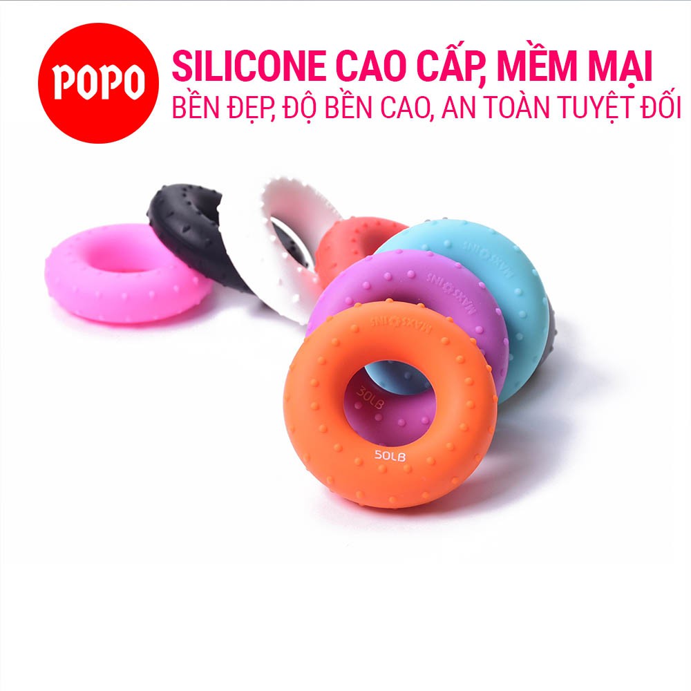 Vòng tròn cao su silicone bóp tập cơ tay 30,40, 50 Pounds cầm nắm luyện tập sức mạnh ngón tay YGW20 POPO