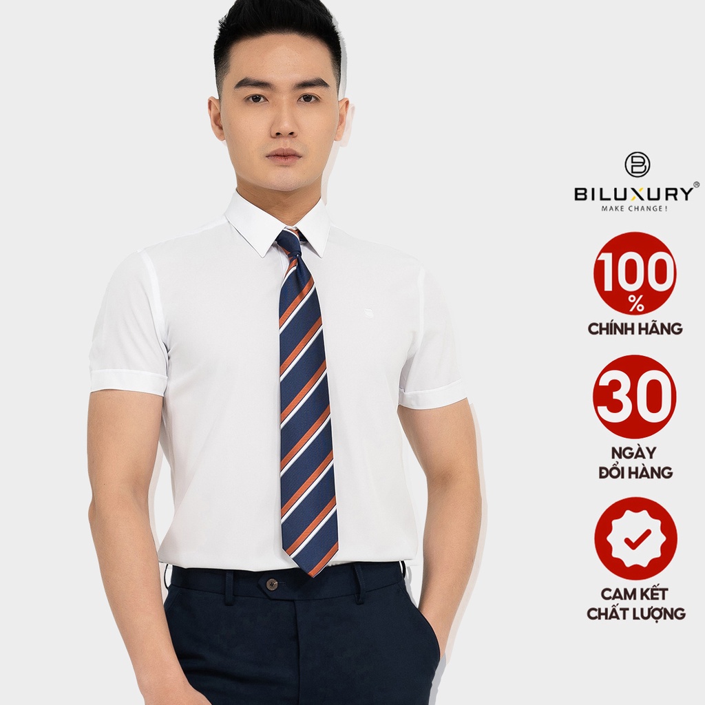 Áo sơ mi nam ngắn tay BILUXURY chất vải kháng khuẩn chống tia UV form chuẩn thời trang 6SMCB002TRK