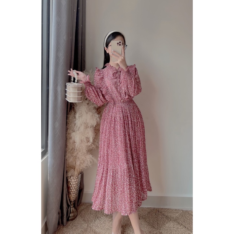 ĐẦM VINTAGE HOA NHÍ XẾP LI - VIN 01