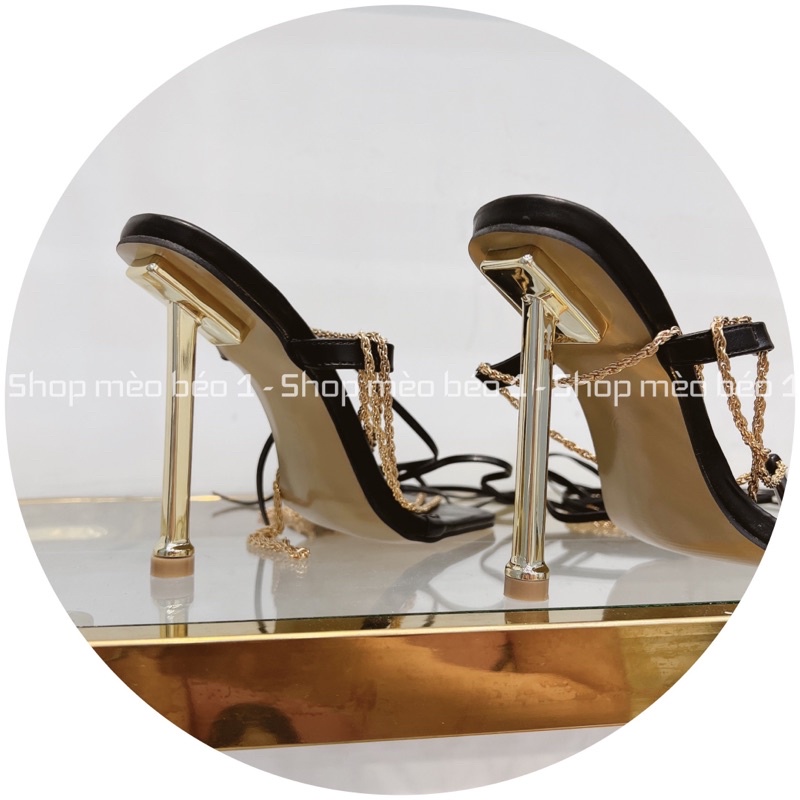 Sandal kẹp xỏ ngón quai xích cuốn chân gót nhọn fullbox hàng quảng châu cao cấp