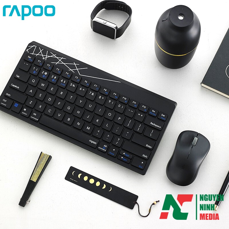 Bộ Phím Chuột Bluetooth Rapoo 8000M Kết Nối Nhiều Thiết Bị - Hàng Chính Hãng