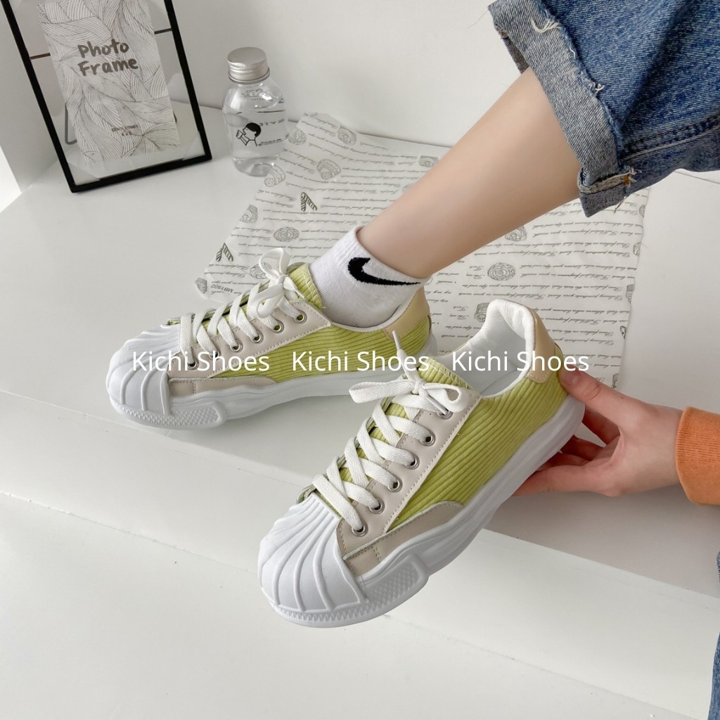 Giày thể thao nữ ulzzang đế nhăn mũi sò phong cách Hàn Quốc mã 930 - Kichi Shoes